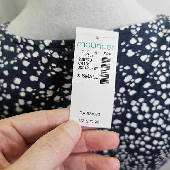 Maurices 24/7 Blue Polka Dot Sleeveless Romper Size XS - Picture 7 of 14